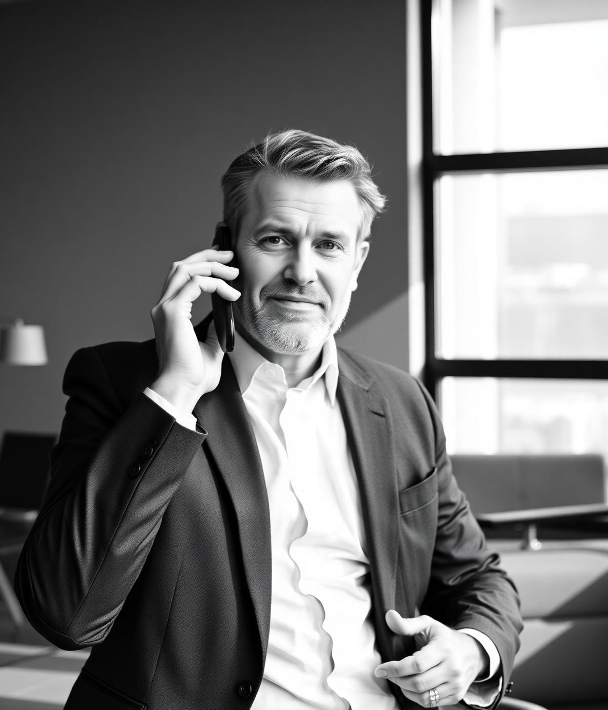 Finansrådgivare på telefonsamtal